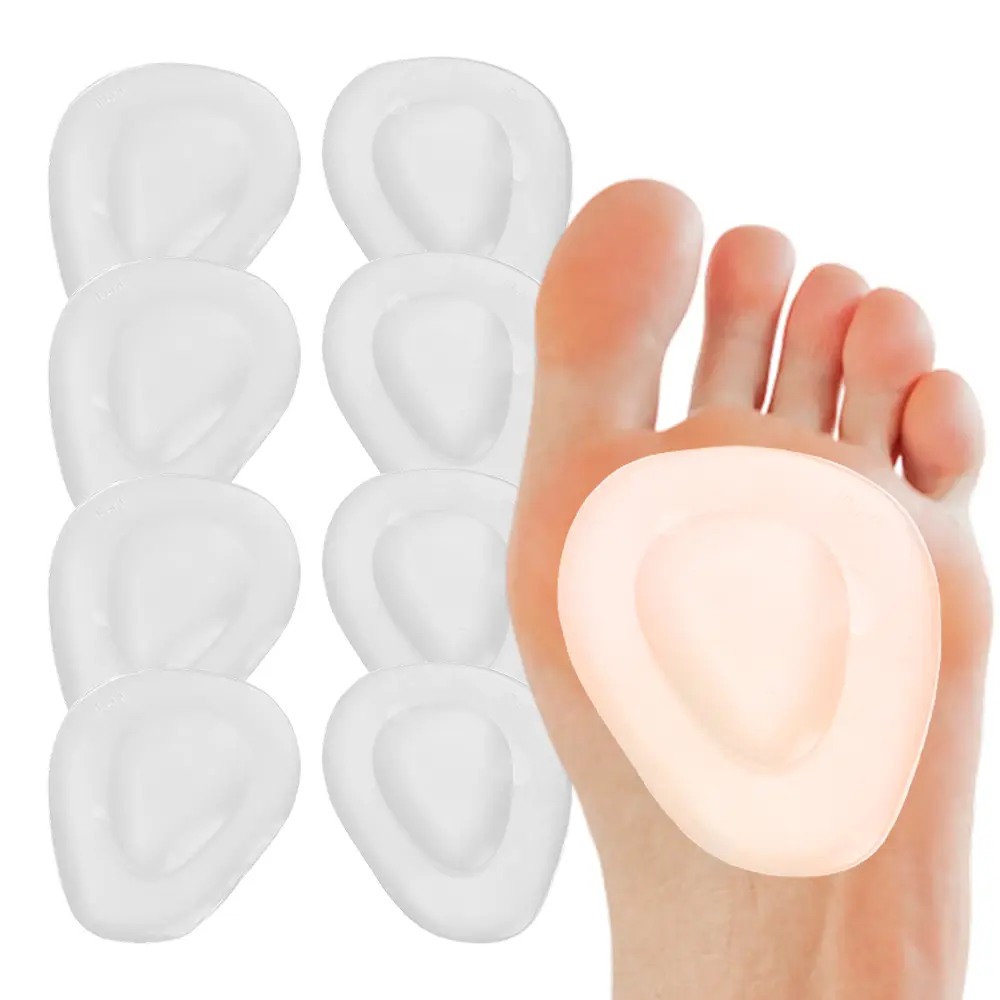 8pcs Metatarsal Pads Ball of Foot Cushions – Gel Forefoot Pads, Adhesive Shoe Inserts for Heels, Flats, Boots, Sneakers – Universal Fit for Men & Women – Fits All Shoe Types: High Heels, Dress Shoes, Work Boots, Running Shoes