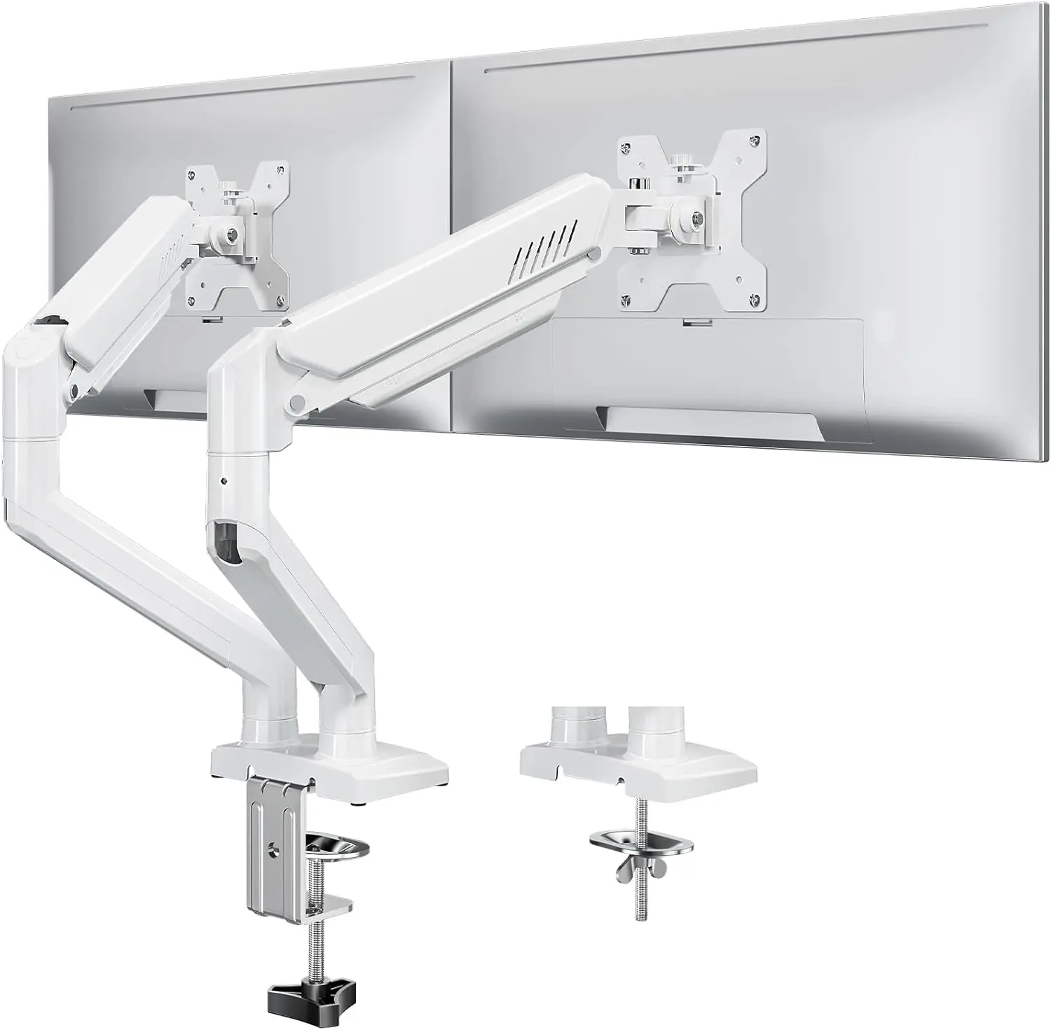 Dual  Stand fits up to 32 inch, 4.4-19.8 lbs Computer Screens, Dual  Desk Mount Height Adjustable,  Arms for 2 Monitors, Home Office VESA Mounts with Gas Spring, Freelift White