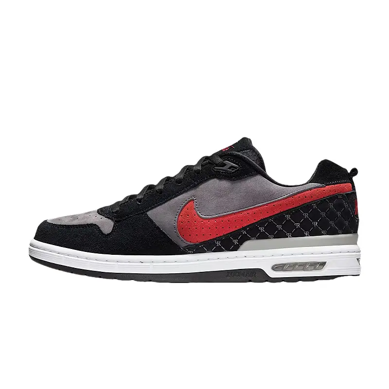NIKE Paul Rodriguez Zoom Air Low 'Bred' Men's Leather & Suede Street Style Sneakers - Zoom Air Cushioning, Size 9US