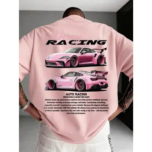 Men's Fashionable Versatile Racing Culture Graphic Print Short Sleeve T-Shirt, 2000s Style mens  clorhing short sleeve t-shirt trendy top classic fit