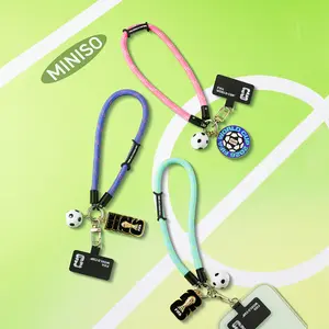 [Limited Edition New Product] MINISO FIFA World Cup 2026 Series Mini Soccer Ball Phone Strap Ornament Keychain Cute Gift