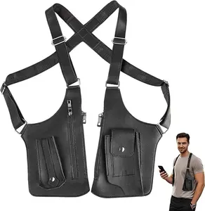 Double Shoulder Armpit Bag, Man Woman Anti-Theft Hidden Underarm Strap Wallet Pocket Holster Phone Leisure Double Shoulder Pouch outdoorfun hidden storage adjustable shoulder bag outdoor gear versatile other hunt