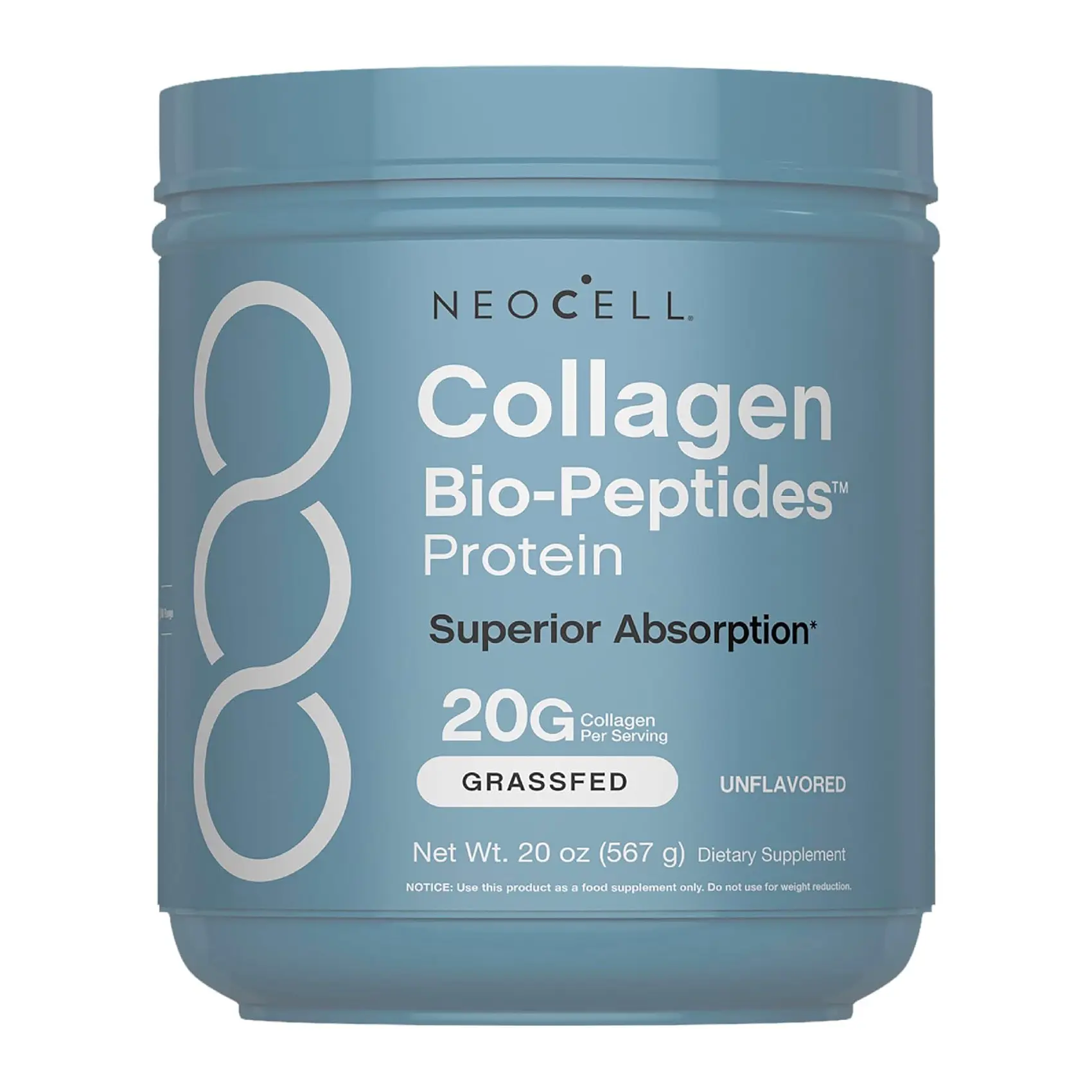 NeoCell Collagen Bio-Peptides Powder | 20oz | Super Hair, Skin, and Nails | Superior Absorption | Grassfed Protein Supplement | Advanced with 18 Essential Amino Acids