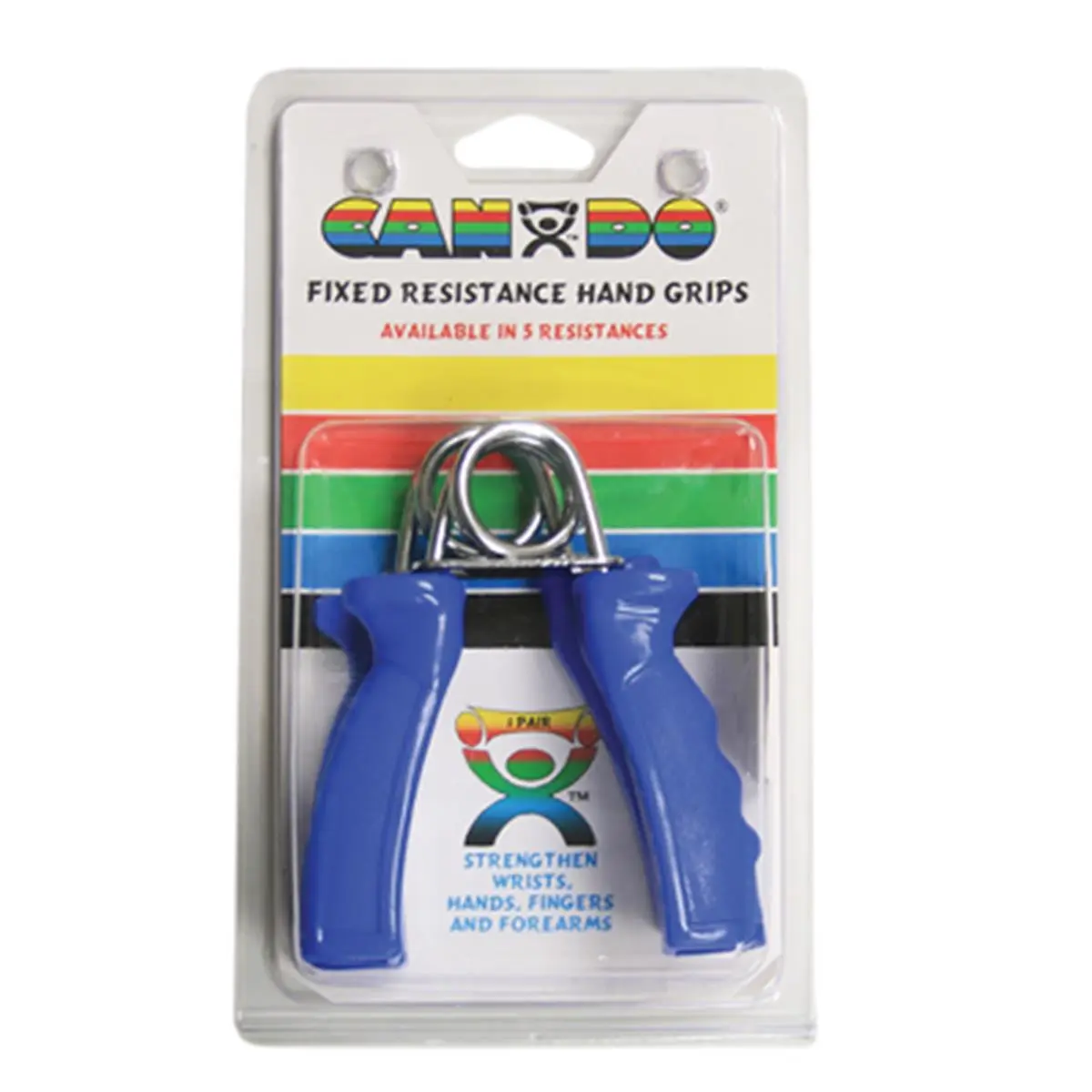 Fabrication Enterprises Cando Ergonomic Hand Grip Pair - Blue - Heavy 24 lbs - For Hands, Fingers, Forearms Strength Train for Athletes