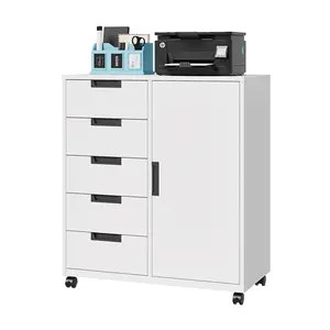 Letaya Home Office Furniture Set  Left（ 5 Drawer) mobile lateral filing cabinet Desk Storage