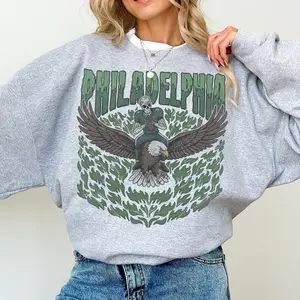 [SALE UP TO 50% + FREE SHIP] Retro Philadelphia Football Sweater, Vintage Eagles Football Sweatshirt, Old School Sunday Game Day Fan Apparel