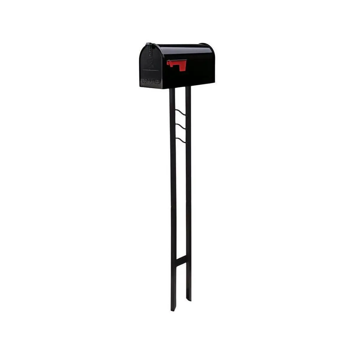 212 MAIN Gibraltar 5002815 Mailbox-To-Go Classic Medium-Size Rustproof Galvanized Steel Post-Mount Mailbox Unit, Black