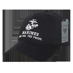 RapidDominance S78-MAR-BLK Marines Relaxed Cotton Cap, Black