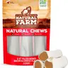 Natural Farm 3-Pack 5-6 in Chewing Bones - Bacon & Cheese Filled Grass-Fed Beef Femur Real Meat Bones for Large Dogs, Rich Aromatic Stuffing, Monitor Chew (Grain, Hormone & Chemical-Free)