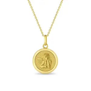 14k Gold Guardian Angel Medal Baby / Toddler / Kids Pendant/Necklace