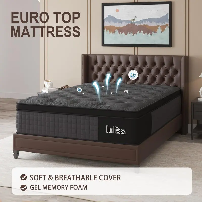 10"12"14" Twin Full Queen King Size Mattress in a Box Hybrid Spring Memory Foam, Medium Firm Ergonomic Mattress