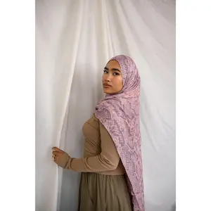 VELA Pink Cobra Print Modal Hijab