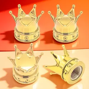 Crown Tire Valve Caps: Universal Fit for Cars, Trucks & Bicycles. Durable, Eco-Friendly Material. Enhance Safety & Style for Outdoor Riding, Urban Commutes & Festive Decor.