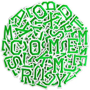 104pcs Green Iron on Letters Patches, Embroidery Letters Applique Patch for Clothing, Jackets, Jeans, Hats, Backpacks, Socks