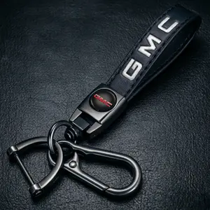 Luxury GMC Genuine Leather Keychain - Premium Car Accessory Gift