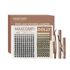 MaxComfi Eyelash Clusters Kit - Bunny Style, Comic Manga Anime Lashes, DOLLY/Mira Waterproof Lash, Super Soft Thin Band, Long-Lasting, Easy to Apply, Beginner-Friendly DIY for Zootopia Judy Hopps Daily Makeup Summervibes