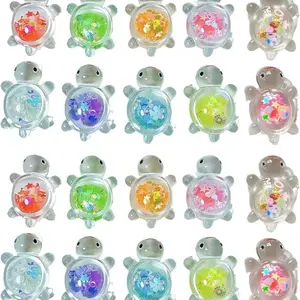50 Resin Sea Turtle Miniatures, Glow in Dark, Party Favors, Cake Topper, Ocean Theme Garden, Micro Landscape DIY, Colorful