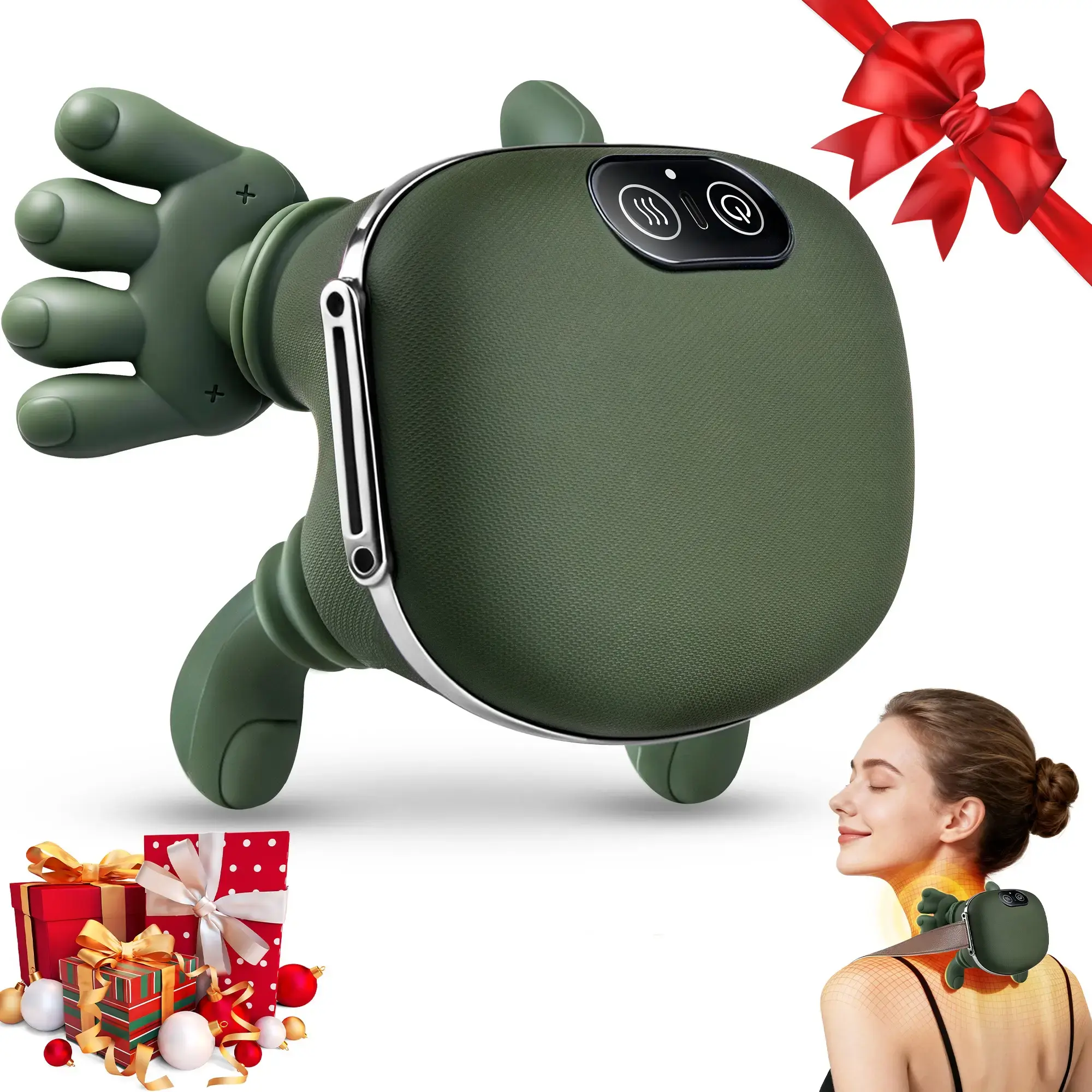 Shoulder Massager Electric Cervical Massager Bionic HandHeating Wireless Portable 4D Kneading Massage for Pain Relief deep TissueLeg Neck & Back Massager & Lightweight  2026 (Upgraded Version) Gift and  Heating Cordless Body machines Rechargeable Summervi