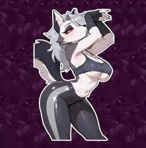 Wolf Girl Fitness Anime Sticker – Cool Athletic Vinyl Decal for Laptop, Gym Bottles & Anime Fans