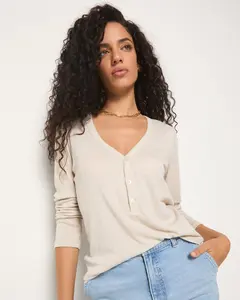 Vista Pointelle Henley Top