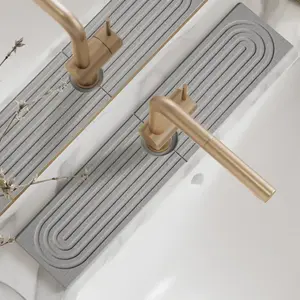 Kitchen Faucet Water Absorbing Splash Proof Pad, Diatomaceous Quick Drying Hard Pad for Water Absorption, Sink Accessories for Home Kitchen Bathroom