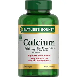 Calcium 1200 mg with 1000 IU Vitamin D3 Bone Health Softgels Calcium and Vitamin D Supplement for Bone Density Teeth Strength and Joint Support Gluten Free 2 Softgels per Day Dietary Supplement for Men and Women
