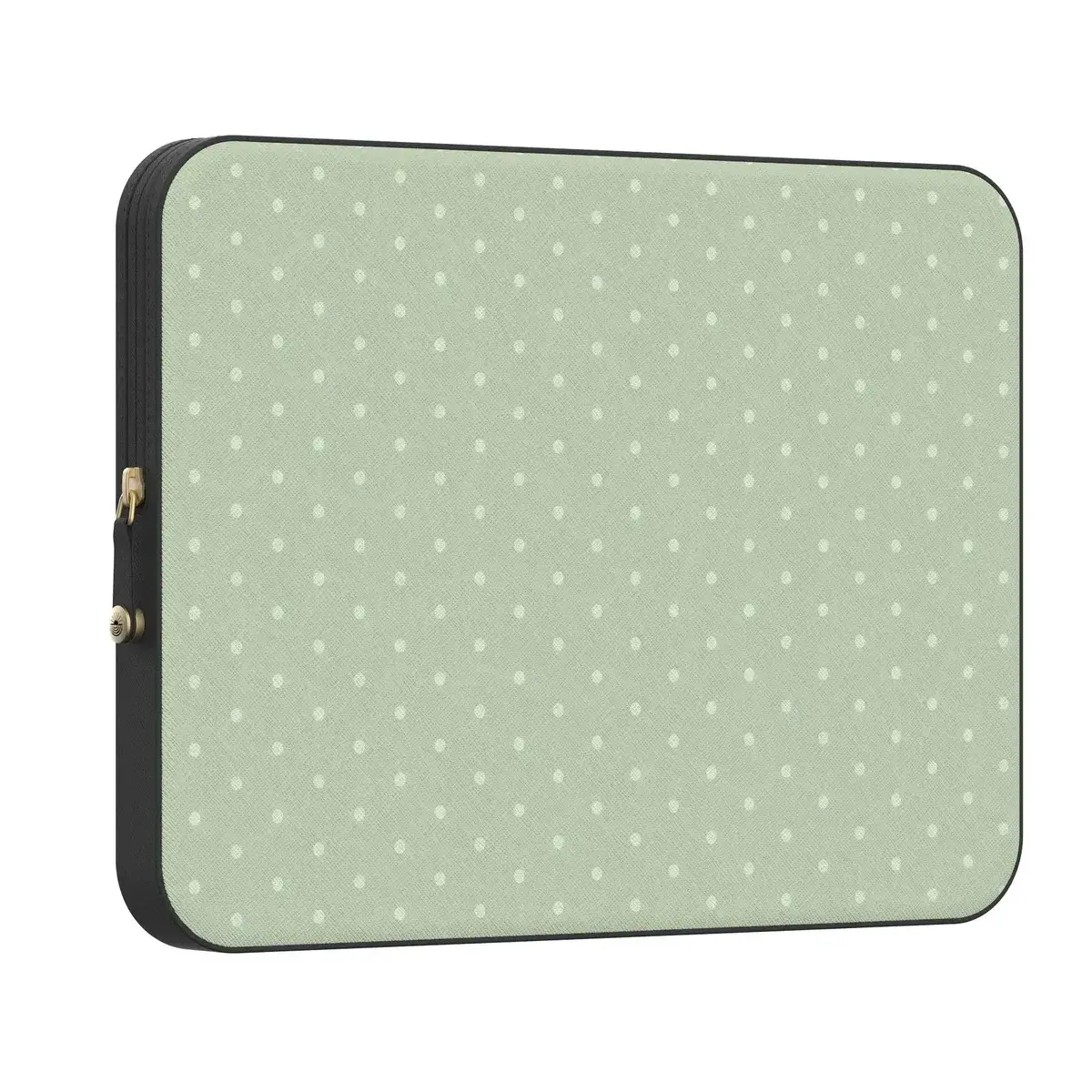 Casely MacBook Laptop Sleeve Case - On the Dot Green Polka Dot, PU Leather, Magnetic Snap-Lock, Military-Grade Protection, Scratch-Free Cushioning