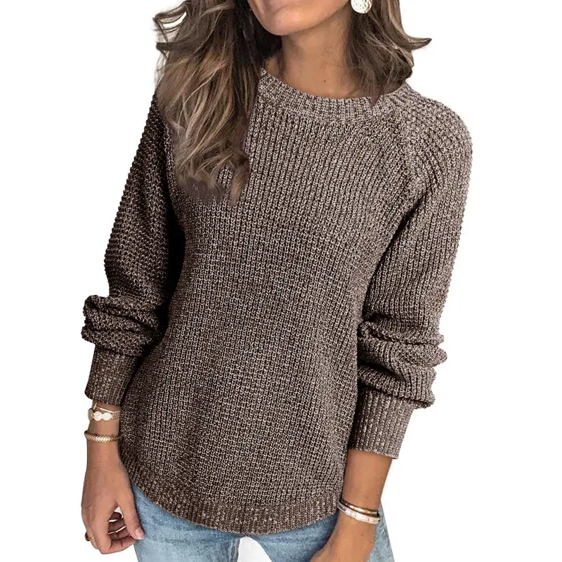 DOKOTOO Women's Oversized Sweaters 2026 Long Sleeve Waffle Knit Casual Chunky Pullover Sweater Fall Outfits Clothes Crewneck Solid Color Fashionable Cozy Knitwear