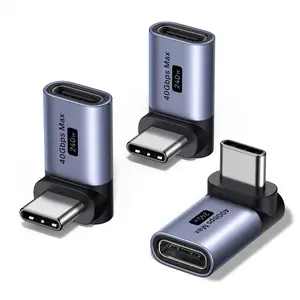 UGREEN 90 Degree USB C Adapter 3 Pack,Right Angle USB C Male to Female Adapter[40Gbps,240W,8K 60Hz] Compatible for Switch 2,Steam Deck,ROG Ally,MacBook,iPhone 17/16,iPad,Thunderbolt 4 outdoorfun