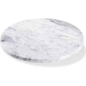 12" Mable Lazy Susan, 100% Natural Marble Round Tray with Silent Rotating, Turntable Turner Revolving Cake Leveler Spinner for Cupcake, Food, Seasoning