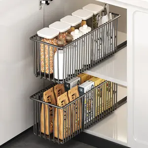 Pull-Out Cabinet Organizer Basket｜Under Sink Sliding Storage for Kitchen Cabinets｜Clearance Sale｜Space Saving Kitchen Organizer