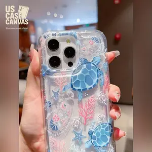 Air Cushion Anti-Fall Sea Turtle Case for iPhones Compatible with iPhone 16/15/14/13 Pro Max / Pro / Plus| iPhone 12 / 11 / XS Max / X Protection Wireless