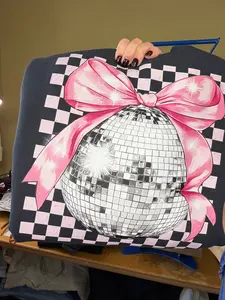 Pink bow Disco Ball