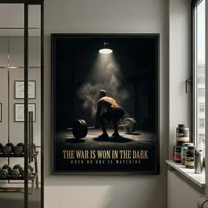 Gym Motivational Wall Art,  Dark Weightlifting Poster, Sport Quote Poster Gift For Athletes.