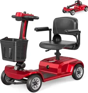 Unificare 4-Wheel Heavy-Duty Powered Mobility Scooter for Seniors - 12.4 Mi Range, 419 LBS Weight Capacity, Easy-to-Operate, Foldable
