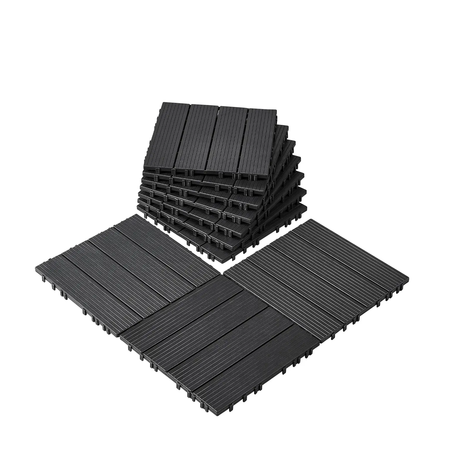 【SummerFinds】VEVOR Interlocking Deck Tiles - 10 Pack 12"x12" 10 sq. ft Plastic Waterproof Outdoor Flooring, All-Weather Flooring Tiles Click-Parquet Set for Patio, Poolside Interlocking Pieces, Interlocking Pieces Click-Parquet