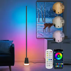 Corner Floor Lamp - Smart RGB LED Corner Lamp with App and Remote Control, 16 Million Colors & 68+ Scene, Music Sync, Timer Setting - Ideal for Living Rooms, Bedrooms, and Gaming Rooms