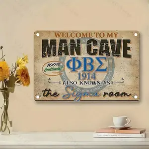 Phi Beta Sigma 1914 Letter Iron Metal Sign, Wall Decor for Man Cave Bar Fraternity House, Rust Resistant Easy To Hang Collectible Sign