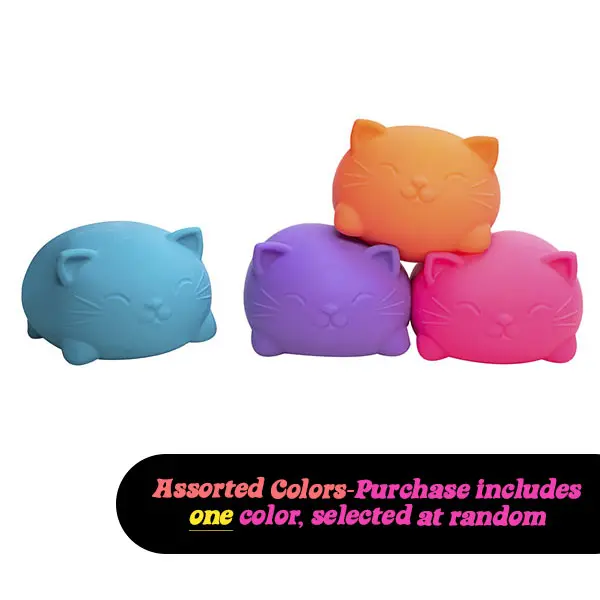 Super NeeDoh Cool Cats - Squishy, Sqeezy, Stretchy Stress Ball Cats -Huge NeeHoh 4.5" in Diameter -  Assorted Colors - 1 Random Color