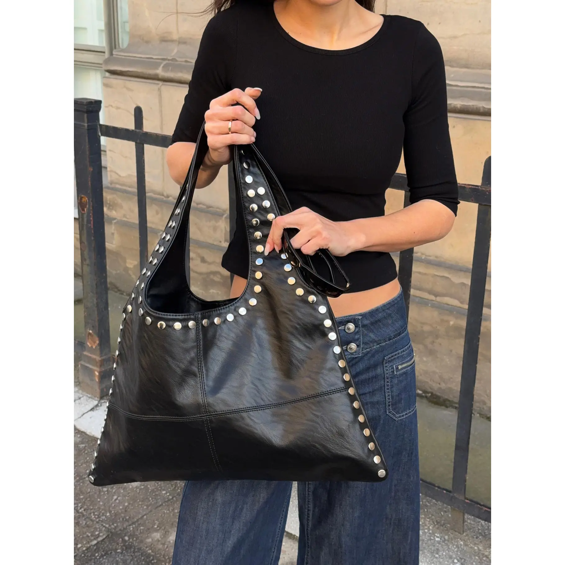 Tell The Truth Studded Bag Black / Silver Tell The Truth Studded Bag Black / Silver