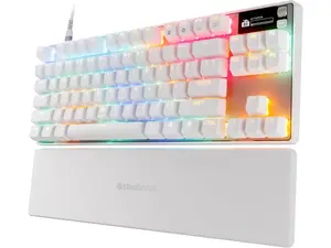 SteelSeries Apex Pro TKL Gen 3 Gaming Keyboard - OmniPoint 3.0 Switches, Adjustable Actuation, Rapid Trigger, Game-Ready Presets, Rapid Tap/SOCD, OLED RGB, PBT Keycaps, USB-C - White