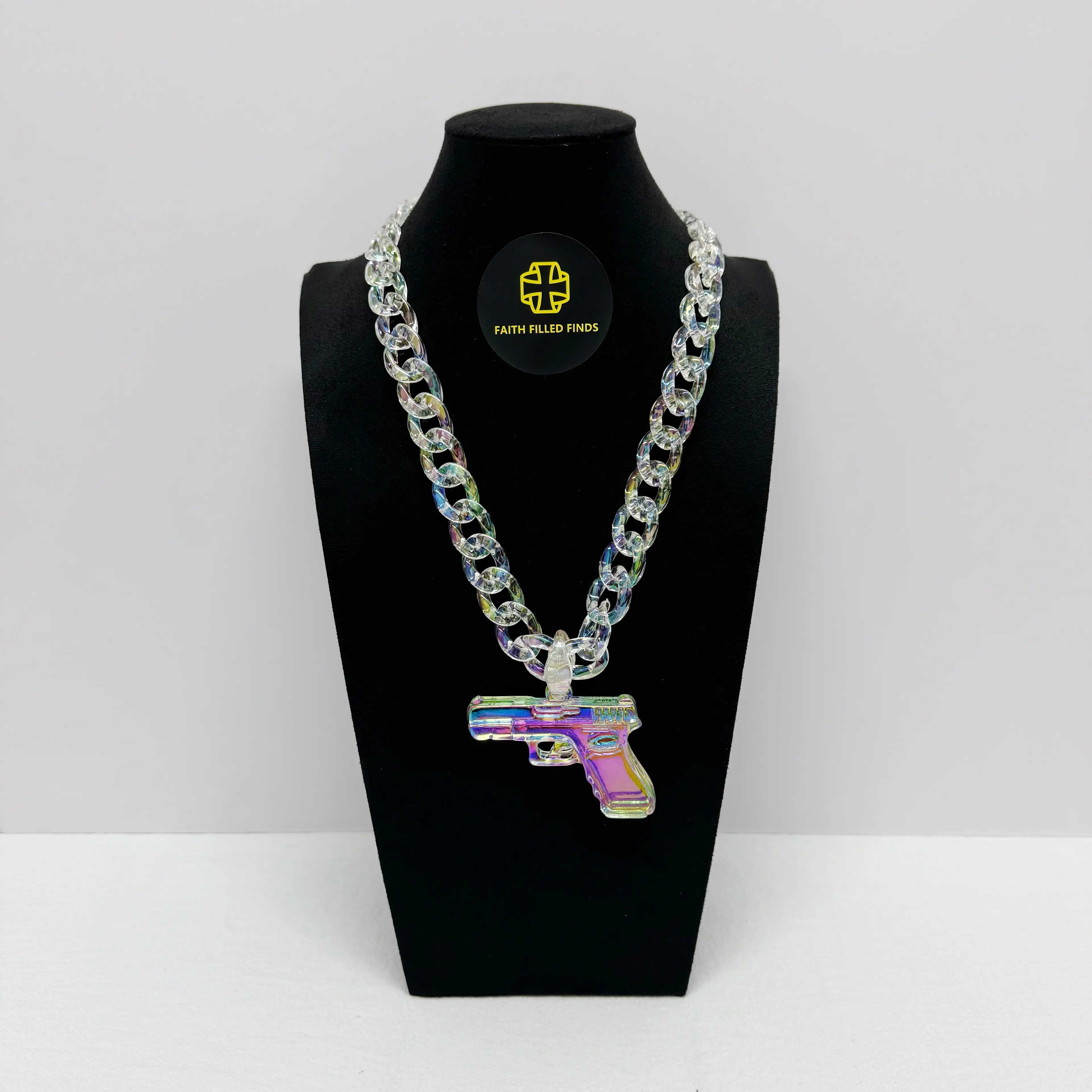 FaithFilledFinds Opal Good Pendant Chain Necklace for Men, Women, Boys, Girls, Trendy Daily Wear Necklace for Streetwear, Birthday Gifts, Party Accessories