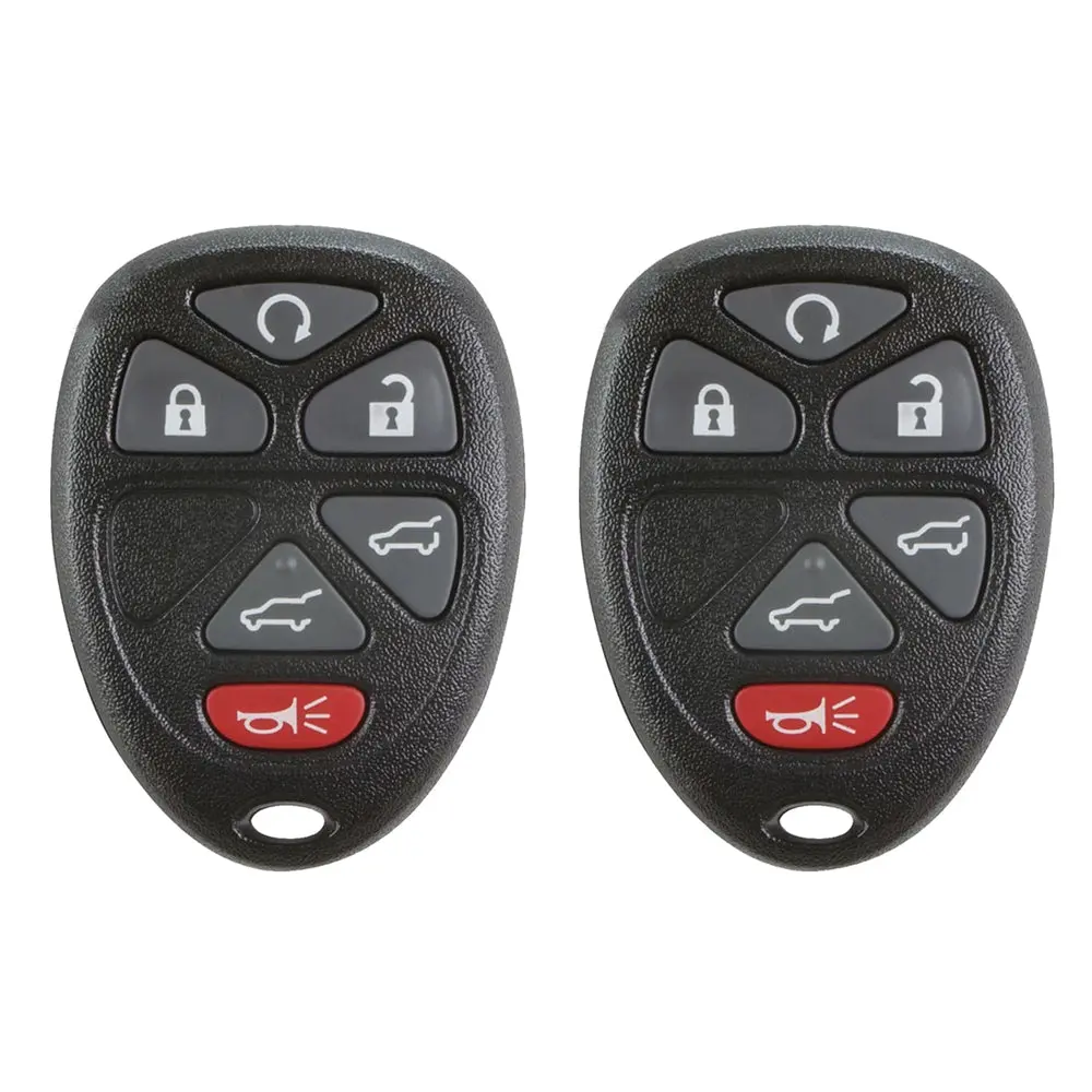 AKS KEYS Aftermarket Keyless Remote Fob Replacements with Car Key Covers, Truck Accessories, Compatible with 2007-2014 Chevrolet GMC, OUC60270 & OUC60221 (2 Pack)