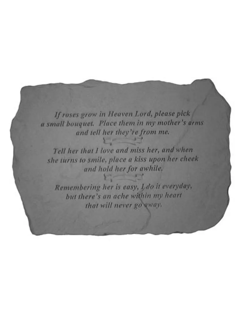 If Roses Grow in Heaven Memorial Stone
