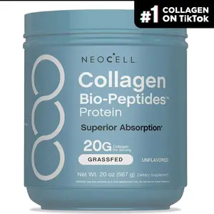 NeoCell Grass-Fed Collagen Bio-Peptides Powder, 20oz Healthcare Protein Supplement with 18 Essential Amino Acids