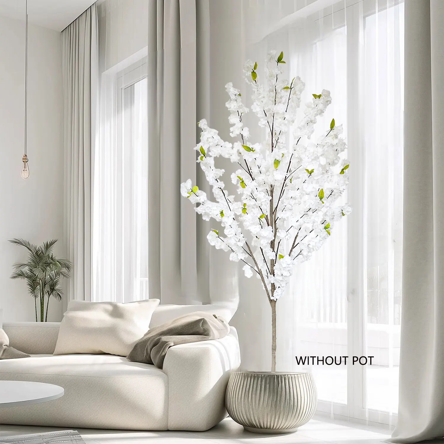Artificial Cherry Blossom Tree, 5.25-6.89ft Tall, Realistic Faux Plant for Indoor & Outdoor Use, Perfect for Home Decor, Weddings, Festivals, Decorative Flower, Lifelike Artificial Flower, Artificial Outdoor Flowers, Artificial Flower Decorations