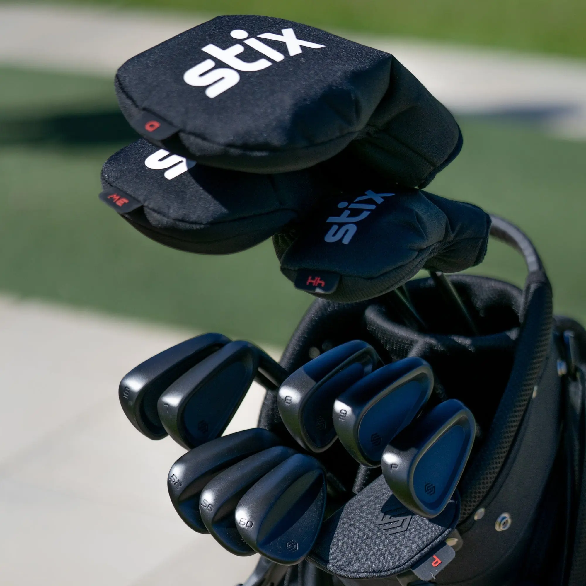 Minimalist Golf Club Headcovers, Solid Black Fleece-Lined Snow Canvas, Weather-Resistant Golf Accessory for Maximum Club Protection, Golf Equipment