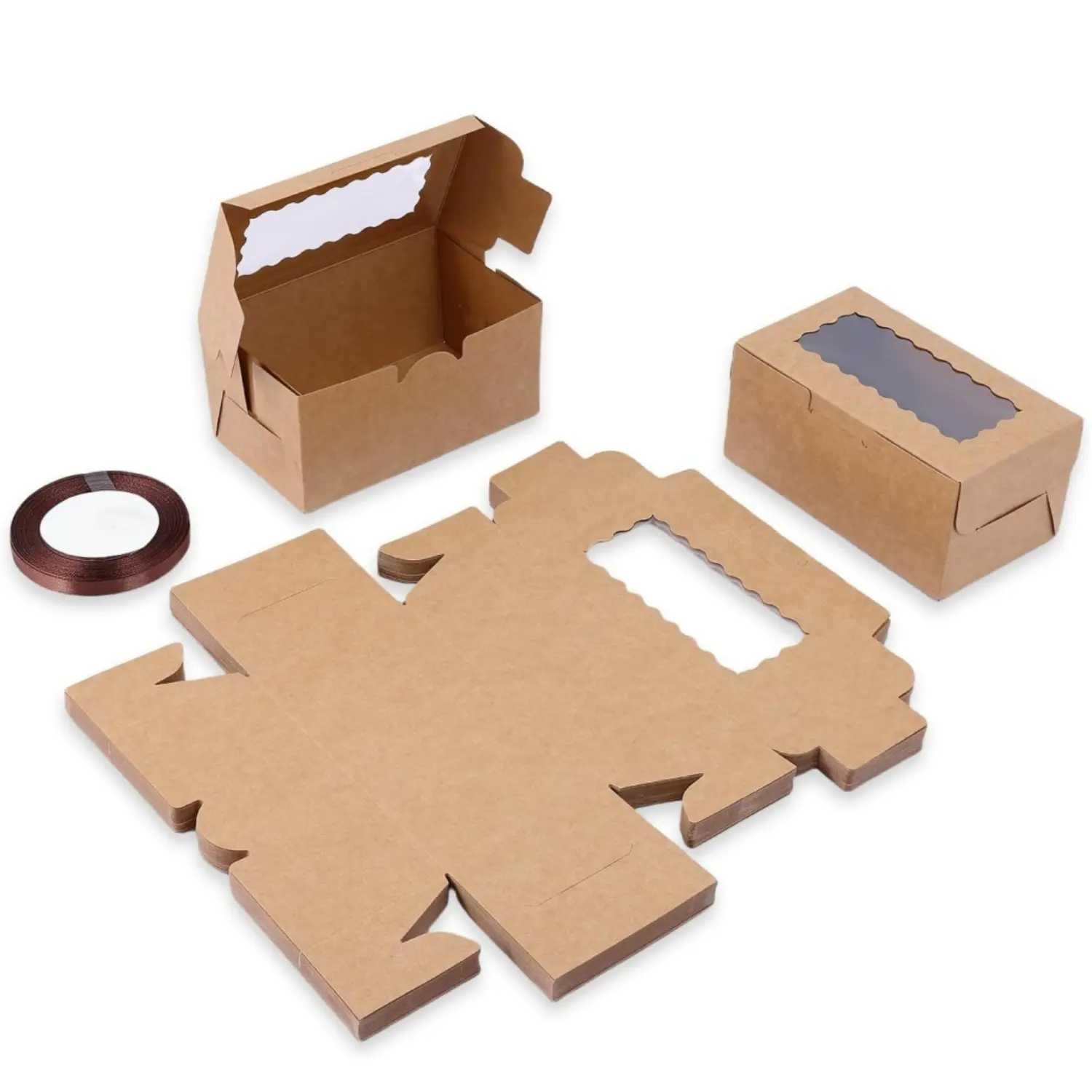 65Pcs Cookie Boxes with Window 6.29x3.54x2.95 Inch Pastry Bakery Boxes | Pre-shaped, Ready Upon Opening, Holiday for Cookie, Cupcaked, Donuts & Pastries - Home Improvement.