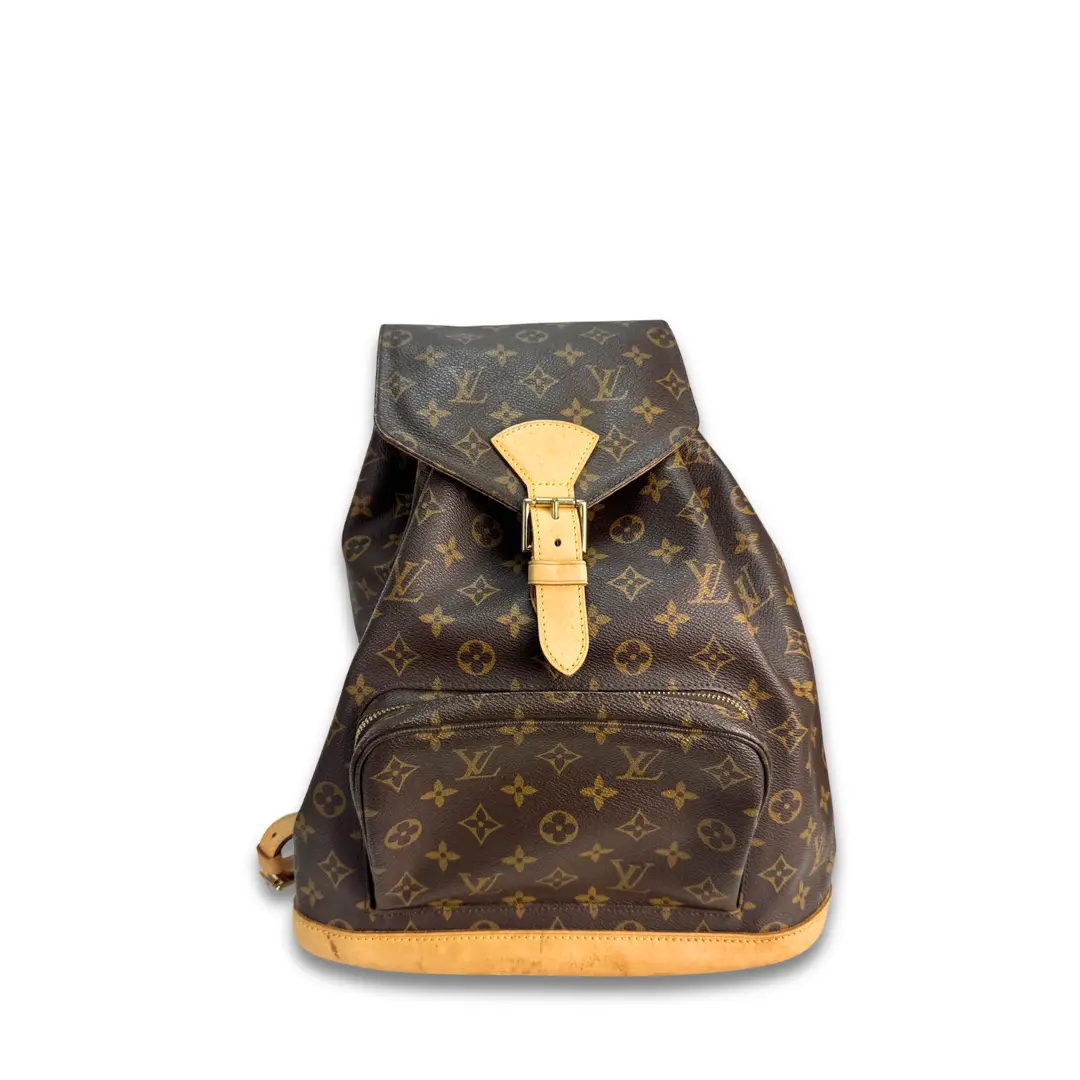 Pre-owned Coated canvas Backpacks Louis Vuitton Monogram Montsouris GM