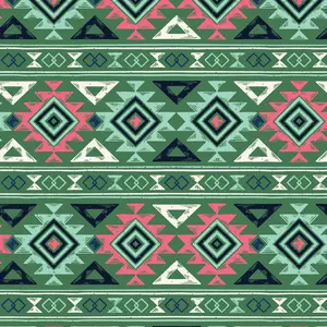 Fabric Cloud9 Green/Multi Southwest Geometry Desert Dance by the Quarter Yard 228543